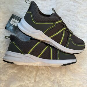 Gray and Green Athletic Shoes